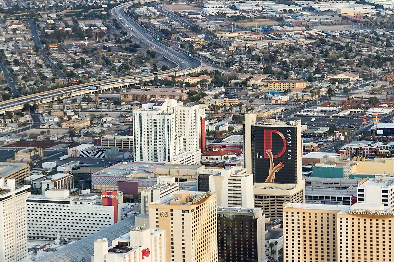 Downtown Las Vegas from above